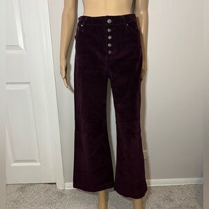 Time and Tru Corduroy High Rise Button Fly Wide Leg Pants